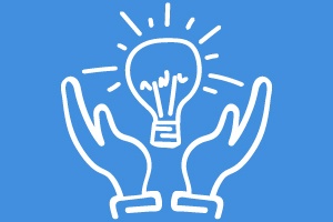 Drawing of a Lightbulb in hands